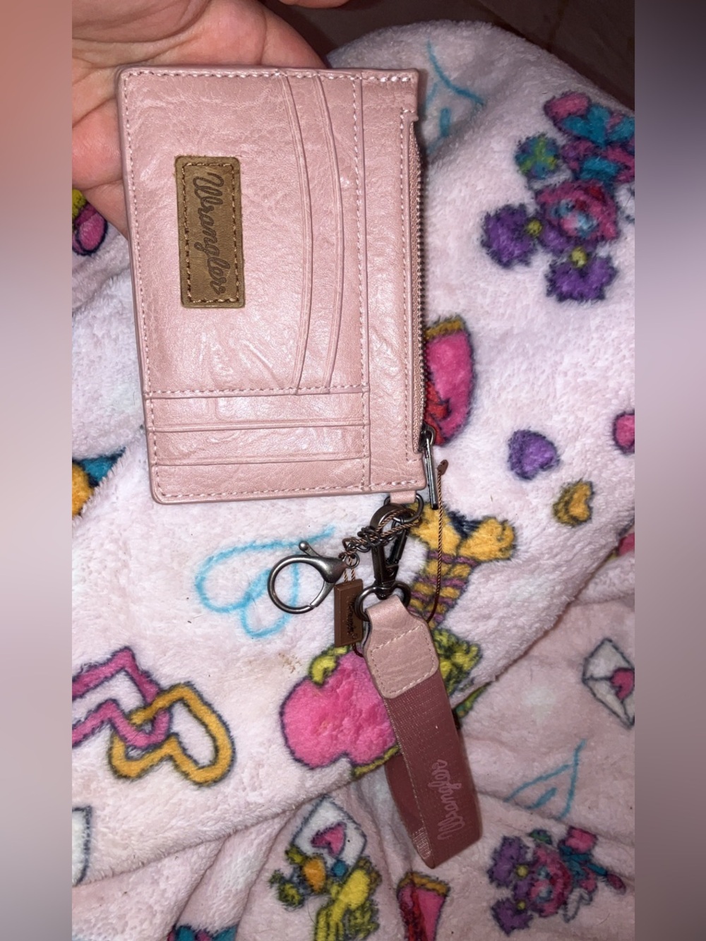 Wrangler Pink Card Holder Keychain